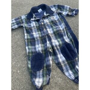 Vintage Penn State Nittany Lions Jumper Romper Bodysuit Size 18M Plaid USA MADE